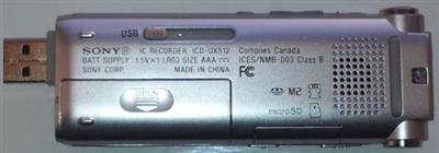 rear of recorder