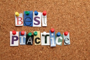 Best practice pinned on noticeboard