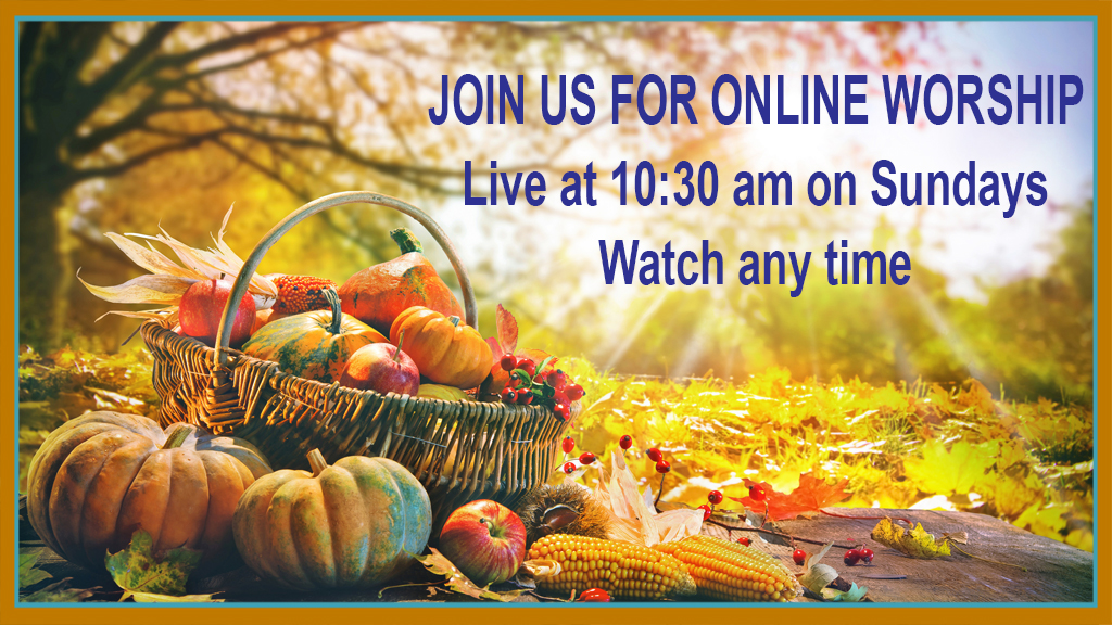 Online Worship Continues at 10:30am Sundays