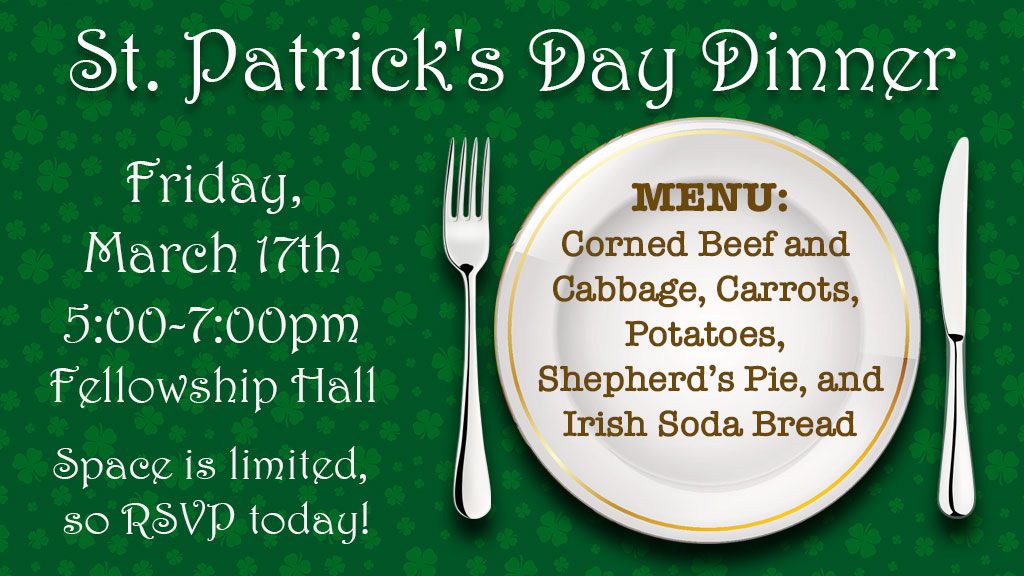 st patricks day dinner march 17